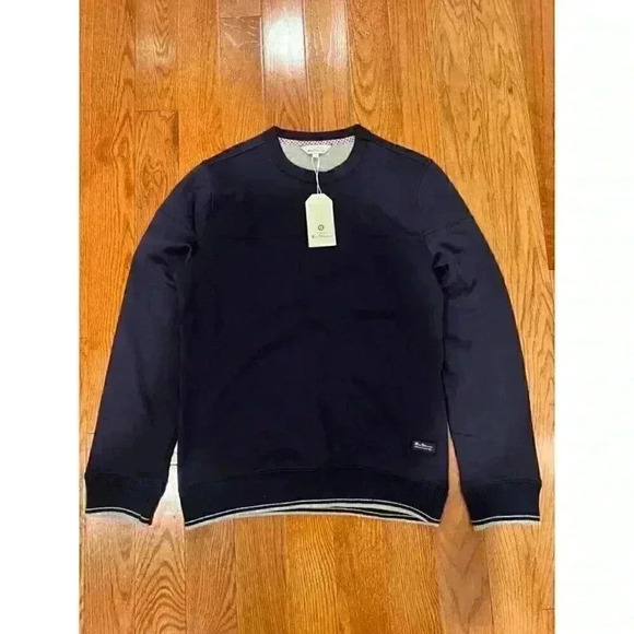 Ben Sherman Men's Quilted Navy Sweatshirt Small Corron Boend Preppy Academia - Picture 1 of 6